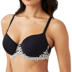 Wacoal Brasier Con Varilla Contour Embrace Lace -Tienda Barata Femvesti 20086739 NEGRO x3