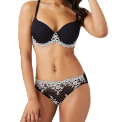 Wacoal Brasier Con Varilla Contour Embrace Lace -Tienda Barata Femvesti 20086739 NEGRO x4