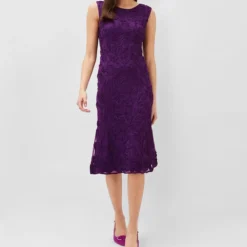 Vestido Midi Sin Mangas Con Bordado Florales Orelia Mujer