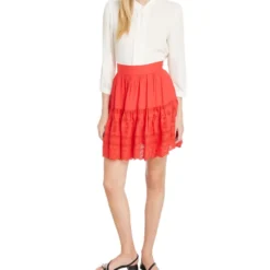 Falda Corta De Corte "A" Mujer -Tienda Barata Femvesti 42502192 ROJO x3