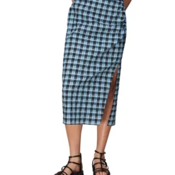 Whistles Falda Midi De Corte Recto Con Cuadros Mujer