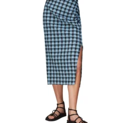 Whistles Falda Midi De Corte Recto Con Cuadros Mujer -Tienda Barata Femvesti 42735723 x3