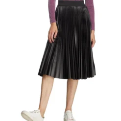 Falda Larga De Corte "A" Plisada Mujer