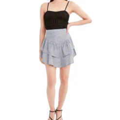 BCBGeneration Falda Mini De Corte "A" Jaspeada Mujer -Tienda Barata Femvesti 42736674 x3
