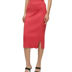 Boss Falda Midi Slim Acanalada Mujer