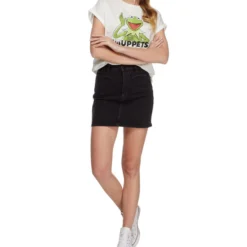 Springfield Minifalda De Mezclilla Corte Ajustado Mujer -Tienda Barata Femvesti 42859336 x3