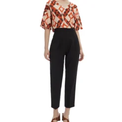 Blusa Con Estampado Tribal Manga Corta Mujer -Tienda Barata Femvesti 42882851 x3