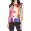 Blusa Manchas Multicolor Manga Corta Mujer
