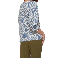 Blusa Con Líneas Manga 3,4 Mujer -Tienda Barata Femvesti 42916771 x2