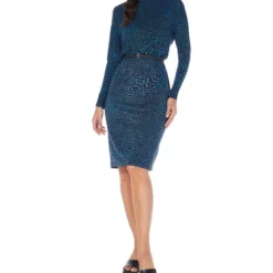 Vestido Midi Con Manga Larga Estampado Pinna Mujer