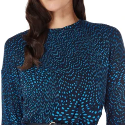 Vestido Midi Con Manga Larga Estampado Pinna Mujer -Tienda Barata Femvesti 42927963 x3