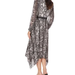 Vestido Midi Con Manga Larga Animalprint Dani Mujer -Tienda Barata Femvesti 42928007 x2