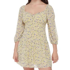 Vestido Corto Floral De Manga 3,4 Mujer -Tienda Barata Femvesti 42934889 x3