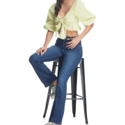 Jeans De Corte Flared Mujer -Tienda Barata Femvesti 42952085 x3