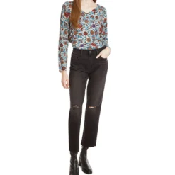 JOE'S Jeans Negros Rotos Straight Fit Tiro Medio, Mujer -Tienda Barata Femvesti 42958518 x3