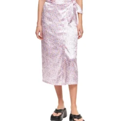 Falda Midi De Corte Recto Mujer