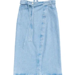 Falda De Mezclilla Midi De Corte Recto Mujer -Tienda Barata Femvesti 42970935 x4