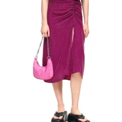 Falda Midi De Corte Recto Con Cuadros Mujer