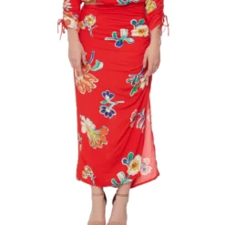 Desigual Falda Midi De Corte Ajustado Floral Mujer