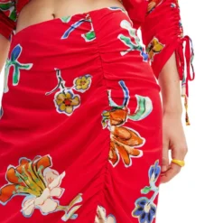 Desigual Falda Midi De Corte Ajustado Floral Mujer -Tienda Barata Femvesti 43001191 x4