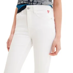 Desigual Jeans Lia Skinny Blanco Mujer -Tienda Barata Femvesti 43001214 x4