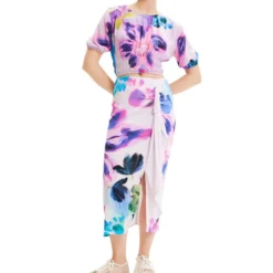 Desigual Falda Larga Regular Con Flores Mujer -Tienda Barata Femvesti 43004630 x3