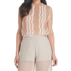 Armani Exchange Blusa Con Ondas Sin Mangas Mujer