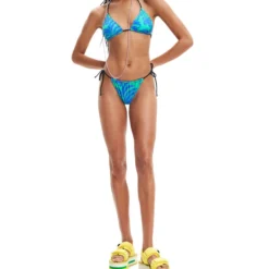 Desigual Bikini Top Reversible Con Flores Mujer -Tienda Barata Femvesti 43010436 x3