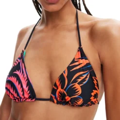 Desigual Bikini Top Reversible Con Flores Mujer -Tienda Barata Femvesti 43010436 x4
