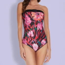 Traje De Baño Con Flores Multicolor Mujer