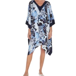 Kaftan De Playa Floral Y Silvestre Con Manga Corta Mujer