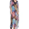 Kaftan De Playa Con Hojas Mujer