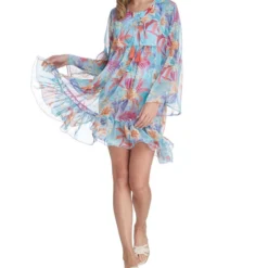 Vestido De Playa Corto Con Flores Mujer -Tienda Barata Femvesti 43012153 x3