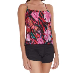Tankini Con Flores Multicolor Mujer