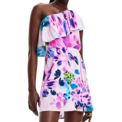 Desigual Vestido Corto Con Flores Jan Mujer