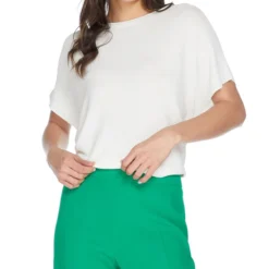 Blusa Estructurada Con Manga Corta Mujer