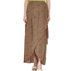 Falda Midi Con Animal Print De Corte Recto Mujer