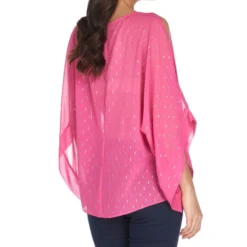 Blusa Con Detalle Dorado De Manga 3,4 Mujer -Tienda Barata Femvesti 43027716 x2