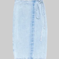 Falda De Mezclilla Larga De Corte Recto Mujer -Tienda Barata Femvesti 43030536 x4