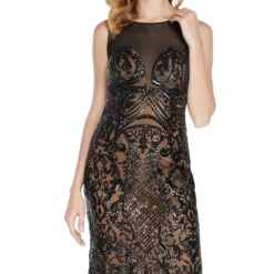 Vestido Maxi Negro Con Lentejuelas Mujer -Tienda Barata Femvesti 43038601 x3