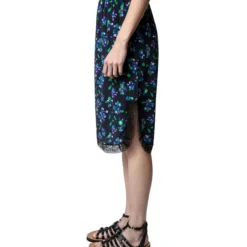 Zadig & Voltaire Falda Midi Corte Recto Con Flores Mujer -Tienda Barata Femvesti 43040063 x4