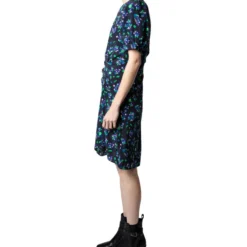 Zadig & Voltaire Vestido Casual Midi Negro Con Flores, Mujer -Tienda Barata Femvesti 43040093 x4