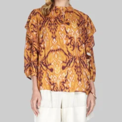 Blusa Estampada De Manga 3,4 Mujer