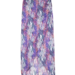 Scalpers Falda Larga Con Abertura Y Estampado Tipo Tie Dye, Mujer