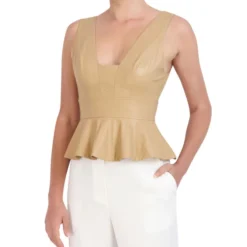 BCBGMAXAZRIA Blusa Crop Top Peplum Sin Mangas Mujer -Tienda Barata Femvesti 43048209 x4