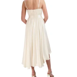 BCBGMAXAZRIA Vestido Maxi Asimétrico Con Plisado Mujer -Tienda Barata Femvesti 43048417 x2