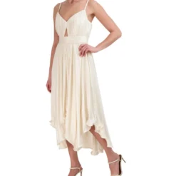 BCBGMAXAZRIA Vestido Maxi Asimétrico Con Plisado Mujer -Tienda Barata Femvesti 43048417 x3
