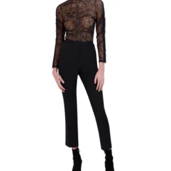 BCBGMAXAZRIA Blusa Con Encaje De Manga Larga Mujer -Tienda Barata Femvesti 43048470 x3