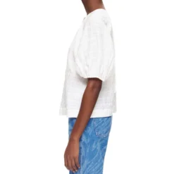 Blusa Con Líneas Manga Corta Mujer -Tienda Barata Femvesti 43055109 x3