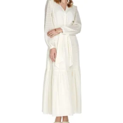 Vestido Maxi Estructurado De Manga Larga Mujer